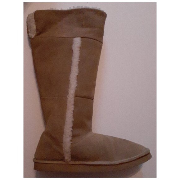 Lightweight Genuine Suede Pull On Flat Heel Snow Boots - Picture 1 of 3